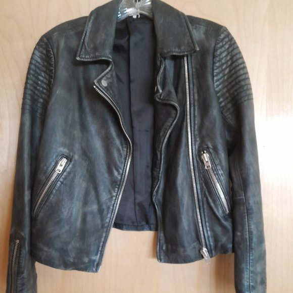 TOP SHOP MOTO LEATHER JACKET - Picture 1 of 2